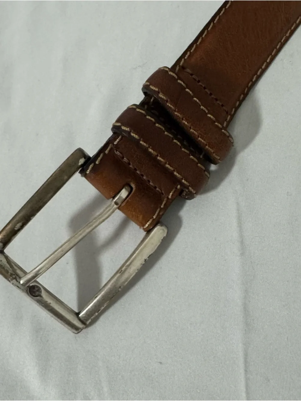 Allen Edmonds Cognac Leather Belt with Solid Brass Buckle USA 91/36 11704